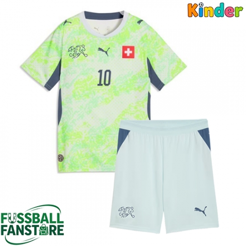 Schweiz Granit Xhaka #10 Replik Auswärtstrikot Kinder WM 2026 Kurzarm (+ Kurze Hosen)